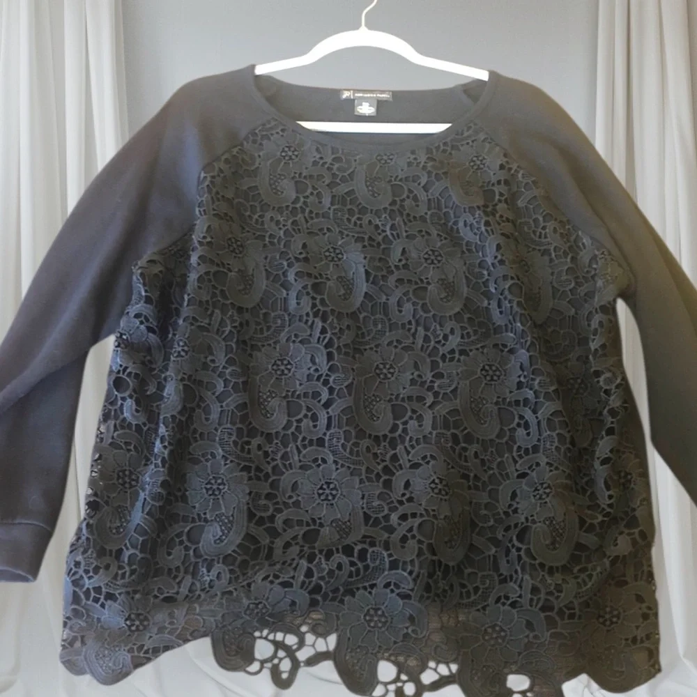 Adrianna Papell Elegant Black Lace Women's Top XXL - Picture 9 of 16